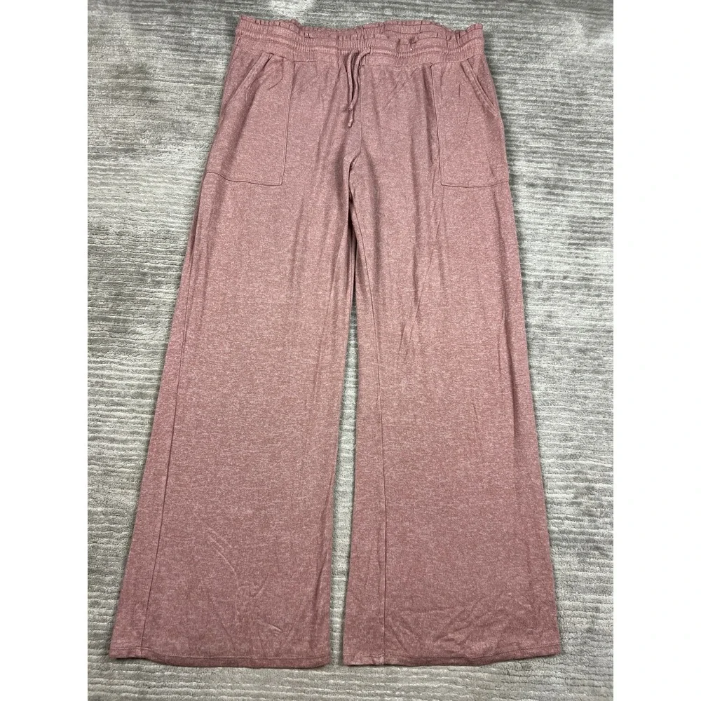 Stars Above Lounge Pants Women XXL Mauve Perfectly Cozy Wide Leg Drawstring Soft